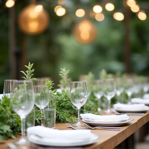Herb garden party setup