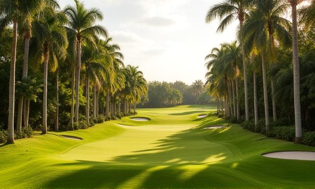 Panoramic view of the championship green at SageSwing
